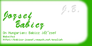 jozsef babicz business card